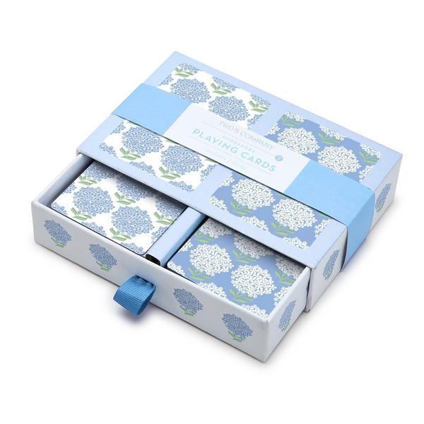 Hydrangea Double Deck Textured Playing Cards in Gift Box