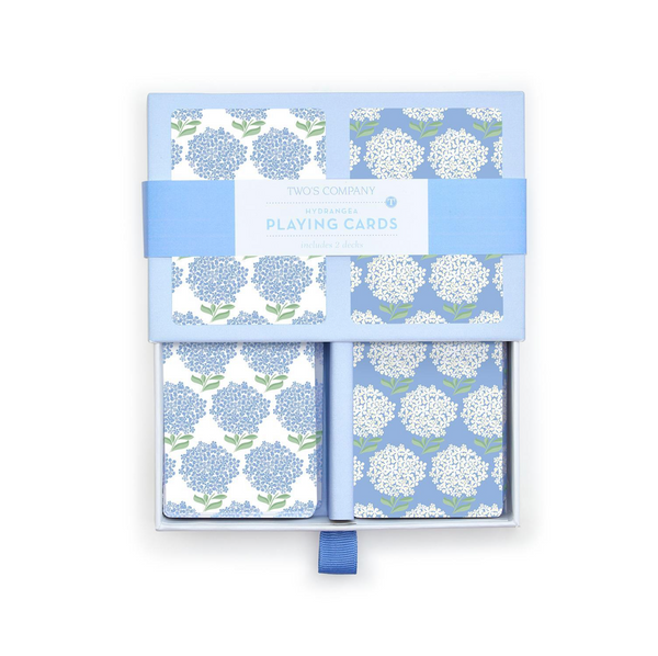 Hydrangea Double Deck Textured Playing Cards in Gift Box
