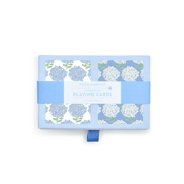 Hydrangea Double Deck Textured Playing Cards in Gift Box