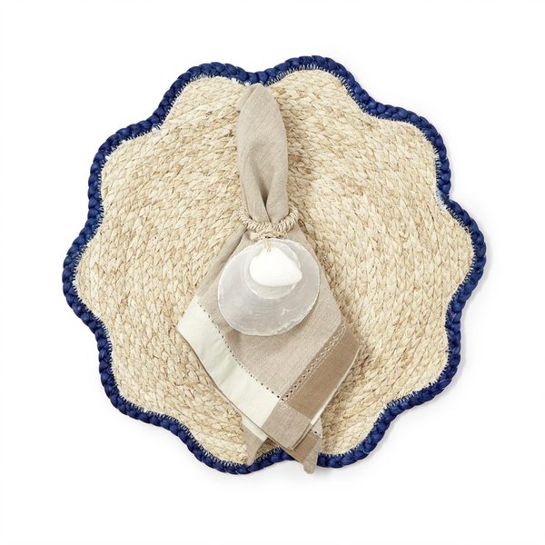 Handwoven Scalloped Edge Placemats, S/4