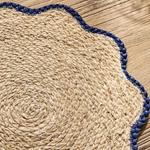 Handwoven Scalloped Edge Placemats, S/4