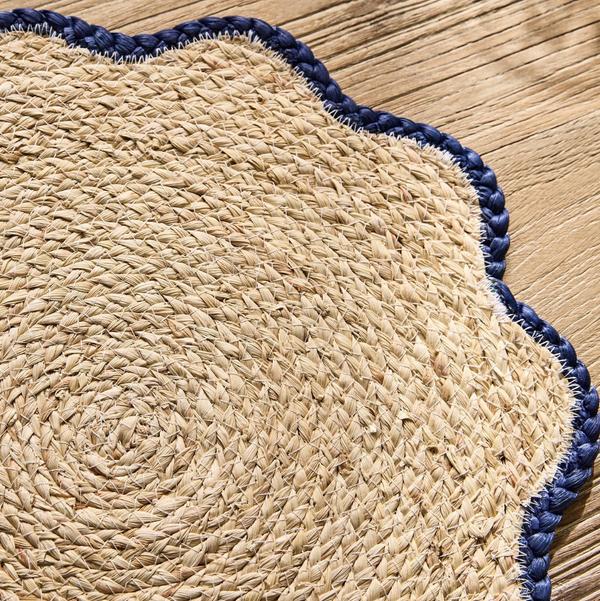 Handwoven Scalloped Edge Placemats, S/4