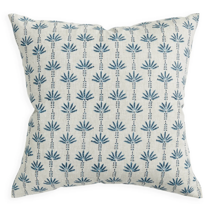 Marseille Azure Linen Cushion, 20" x 20"