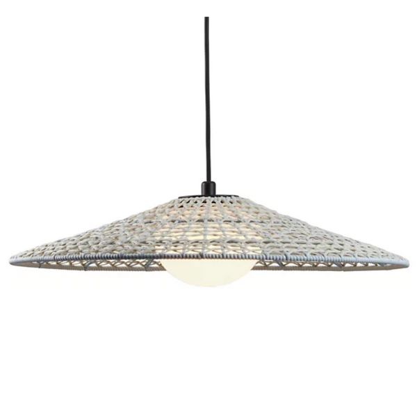 Nans 21.65" Outdoor Pendant Light, Beige Shade