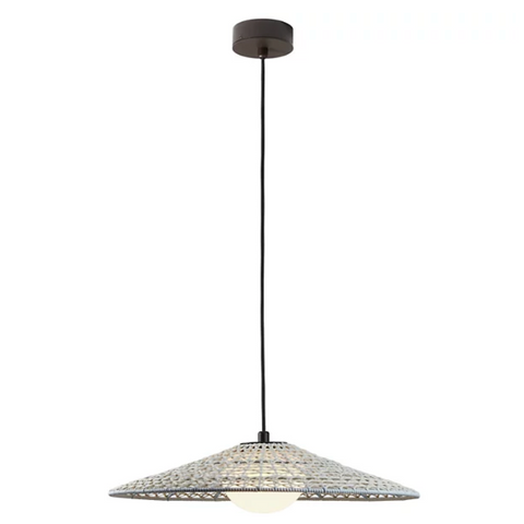 Nans 21.65" Outdoor Pendant Light, Beige Shade