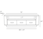 Teton Credenza, Ivory,  72"W x 21"D x 24"H