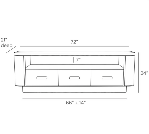 Teton Credenza, Ivory,  72"W x 21"D x 24"H