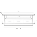 Teton Credenza, Ivory,  72"W x 21"D x 24"H