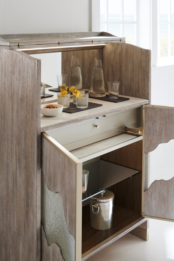 Glow With The Flow Bar Cabinet, 42"W x 18"D x 56"H