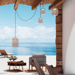 Nans 3-Set Outdoor Pendant Light, Beige Shade