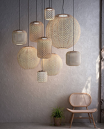 Nans 3-Set Outdoor Pendant Light, Beige Shade