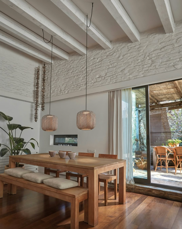 Nans 12.4" Outdoor Pendant, Beige Shade