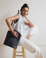 Nell Woven Leather, Black