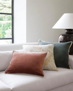 Gehry Velvet/Linen Decorative Pillow, Everglade, 16" Lumbar