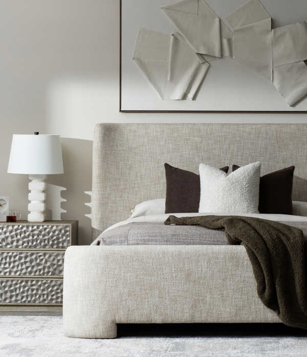 Pemba Shelter Bed King, Beige Boucle