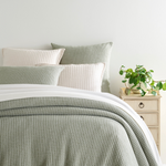 Pick Stitch Oversized Throw & Euro Sham Collection, Evergreen