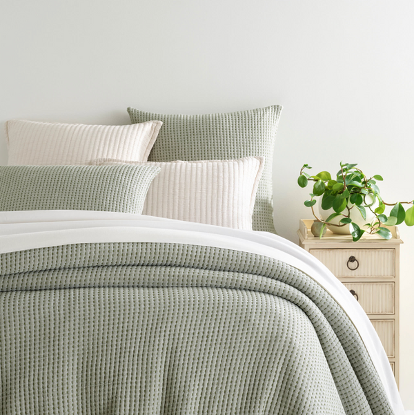 Pick Stitch Oversized Throw & Euro Sham Collection, Evergreen