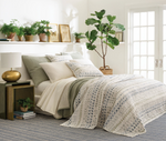 Pick Stitch Oversized Throw & Euro Sham Collection, Evergreen