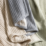 Pick Stitch Oversized Throw & Euro Sham Collection, Navy