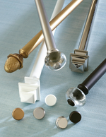 End Cap Finials, Satin Nickel