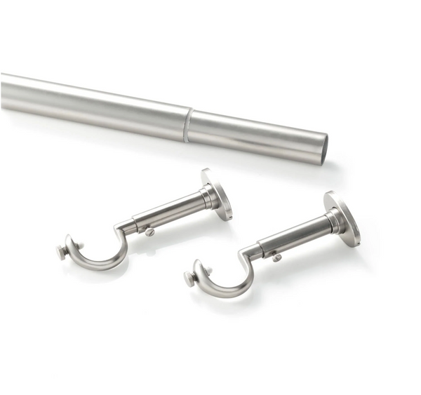 Stockbridge Curtain Rod, 102" - 144", Satin Nickel