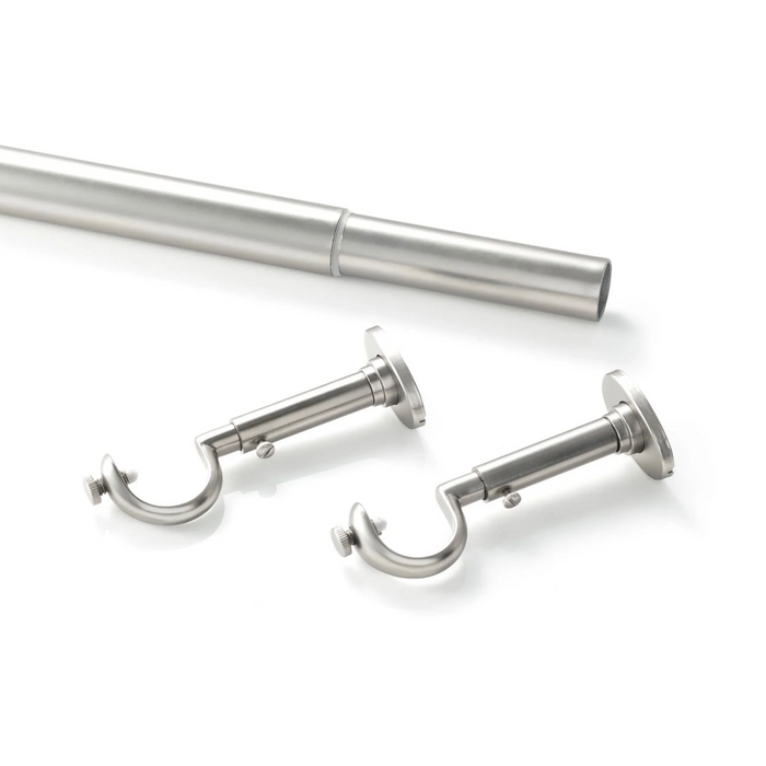 Stockbridge Curtain Rod, 102" - 144", Satin Nickel