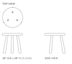 Moo Bistro Table, Walnut, 28"Dia