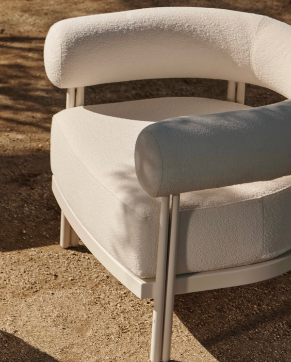Cove Luxe Lounge Chair, Aluminum Bone/Riviera Ivory
