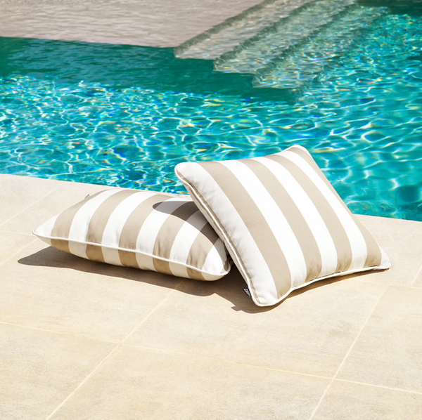 Florent Lumbar Outdoor Cushion, Beige, 23.62″ x 15.75″
