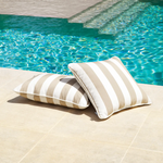 Florent Square Outdoor Cushion, Beige, 19.5" x 19.5"
