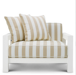 Antibes Outdoor Chair, Matte White/Florent Beige
