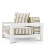 Antibes Outdoor Chair, Matte White/Florent Beige
