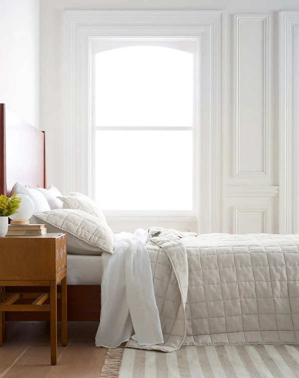 European Linen Box Quilt Collection, Sand