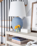 Toulon Table Lamp - Beaded Blue, 27.25"H