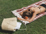 Plage Towel, Brown Stripe