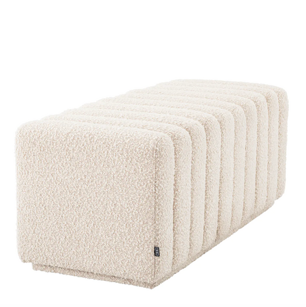 Bente Bench, Boucle Cream, 45.67"W x 18.50"D