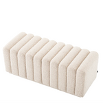 Bente Bench, Boucle Cream, 45.67"W x 18.50"D