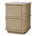 Cabana Nightstand - Washed Oak Veneer/Bianco Lilac Marble, 19.69"W