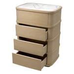 Cabana Tall Dresser - Washed Oak Veneer/Bianco Lilac Marble, 33.86"W