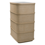 Cabana Tall Dresser - Washed Oak Veneer/Bianco Lilac Marble, 33.86"W