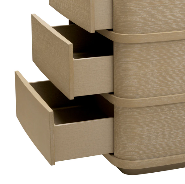 Cabana Tall Dresser - Washed Oak Veneer/Bianco Lilac Marble, 33.86"W