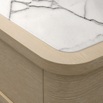 Cabana Tall Dresser - Washed Oak Veneer/Bianco Lilac Marble, 33.86"W