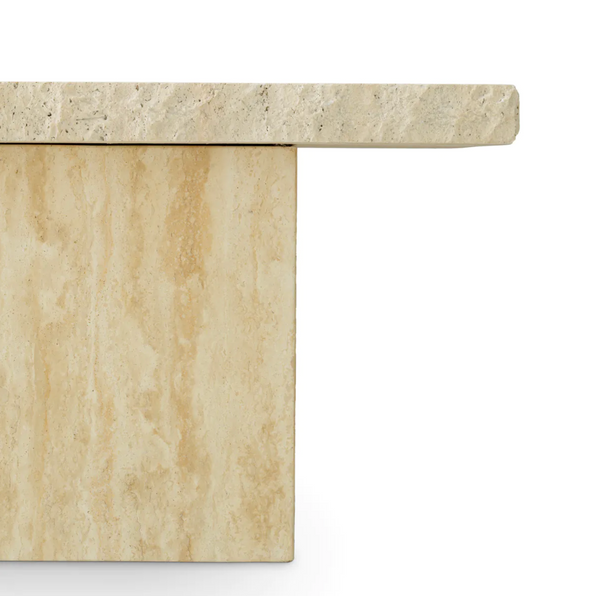 Villeroy Coffee Table - Travertine, 25.79" Dia