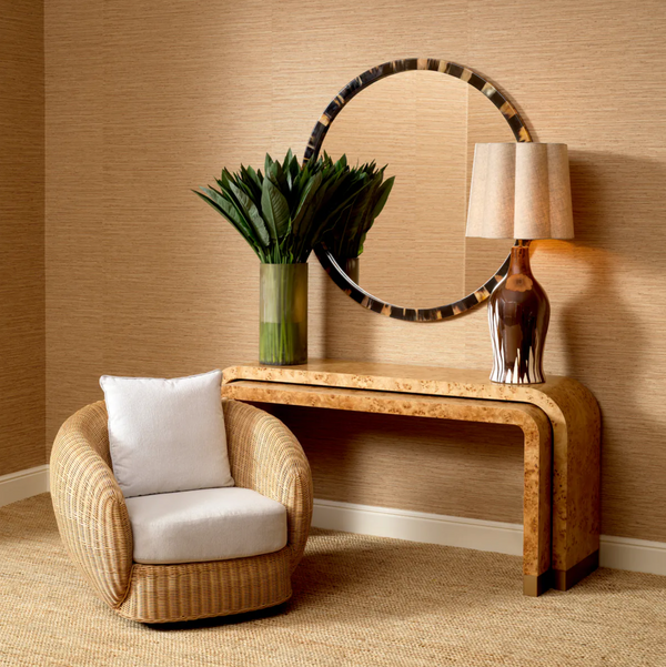 Rafael Swivel Chair - Rattan, 39.37" W x 36.22"D