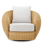Rafael Swivel Chair - Rattan, 39.37" W x 36.22"D
