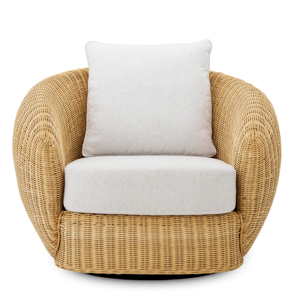 Rafael Swivel Chair - Rattan, 39.37" W x 36.22"D