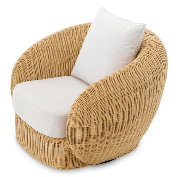 Rafael Swivel Chair - Rattan, 39.37" W x 36.22"D