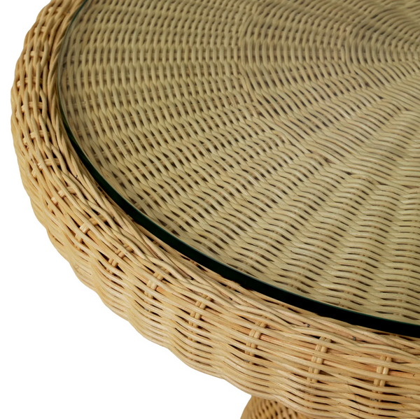 Tiago Ewan 31.5”W Bistro Dining Table Set w/Chairs, Rattan
