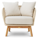 Trinity Outdoor Chair - Viola Sand/Natural Teak, 35.43" W