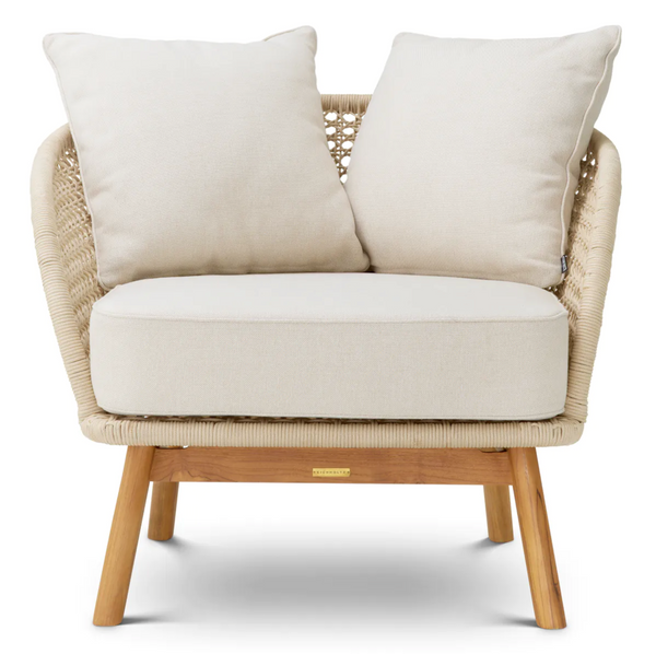 Trinity Outdoor Chair - Viola Sand/Natural Teak, 35.43" W
